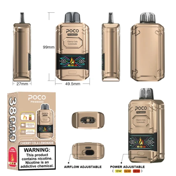 POCO PW 38000 Caladas 38K Mejor Vape Desechable Envío Gratis Desde Almacén UE