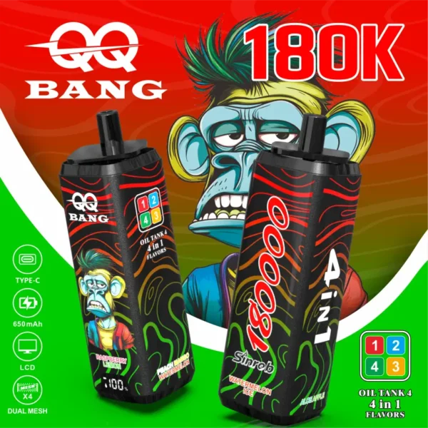 QQ Bang 180k Puffs Vape Desechable 4 En 1 180000 Venta Al Por Mayor Envío Gratis