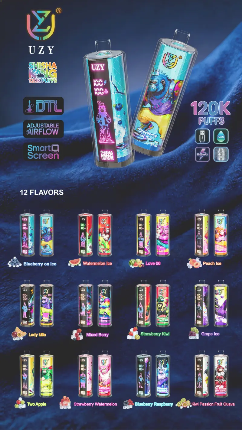 UZY 120K Puffs Shisha King DTL Vape Desechable 120000 Almacén UE