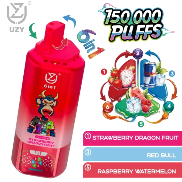 UZY 150K Caladas 6 en 1 Sabores Vape Desechable 150000 Envío Gratis Almacén UE