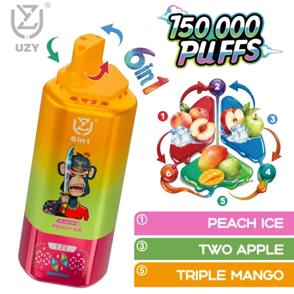 UZY 150K Caladas 6 en 1 Sabores Vape Desechable 150000 Envío Gratis Almacén UE
