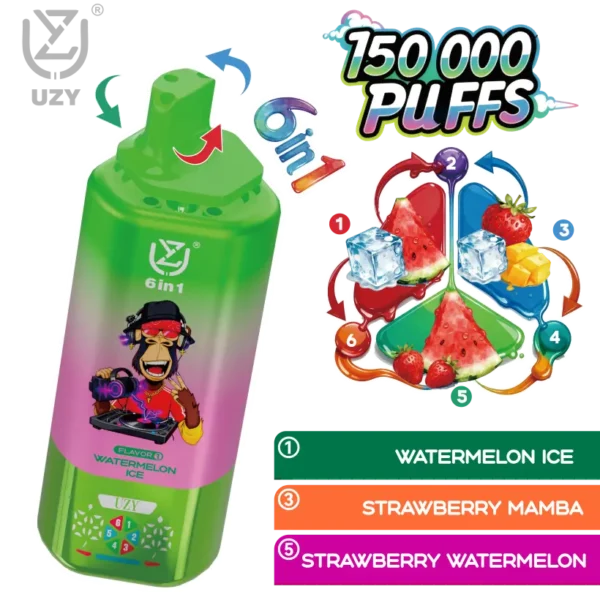 UZY 150K Caladas 6 en 1 Sabores Vape Desechable 150000 Envío Gratis Almacén UE