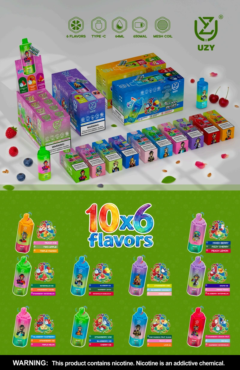UZY 150K Caladas 6 en 1 Sabores Vape Desechable 150000 Envío Gratis Almacén UE