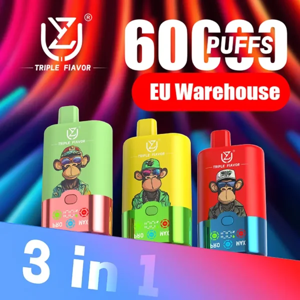 UZY 60K Puffs 3 en 1 Mejor Vape Desechable 60000 Envío Gratis Almacén UE
