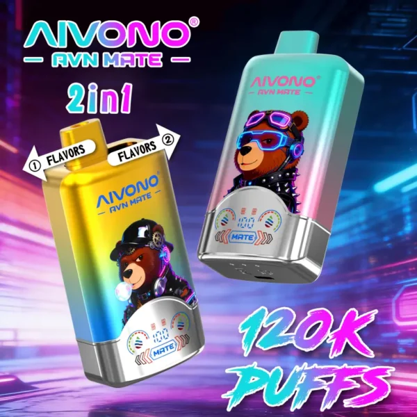 Aivono 120K Puffs 2 In 1 Sabores Avn Mate Cigarrillo Electrónico Desechable Venta Al Por Mayor Envío Gratis