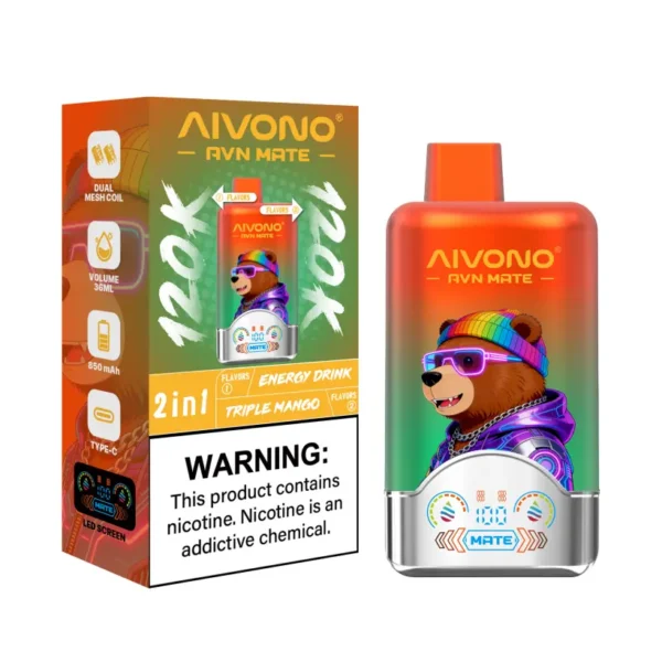 Aivono 120K Puffs 2 In 1 Sabores Avn Mate Cigarrillo Electrónico Desechable Venta Al Por Mayor Envío Gratis