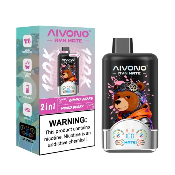 Aivono 120K Puffs 2 In 1 Sabores Avn Mate Cigarrillo Electrónico Desechable Venta Al Por Mayor Envío Gratis