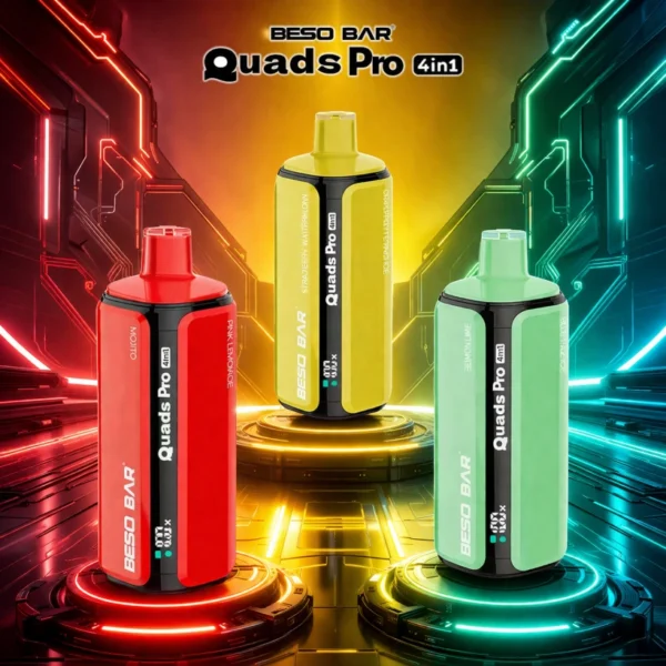 BESO BAR Quads Pro 150K Puffs 4 en 1 Vape Desechable con Sabores de Fruta Envío Gratis