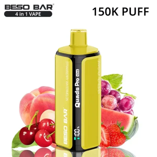 BESO BAR Quads Pro 150K Puffs 4 en 1 Vape Desechable con Sabores de Fruta Envío Gratis