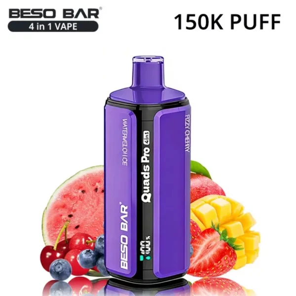 BESO BAR Quads Pro 150K Puffs 4 en 1 Vape Desechable con Sabores de Fruta Envío Gratis