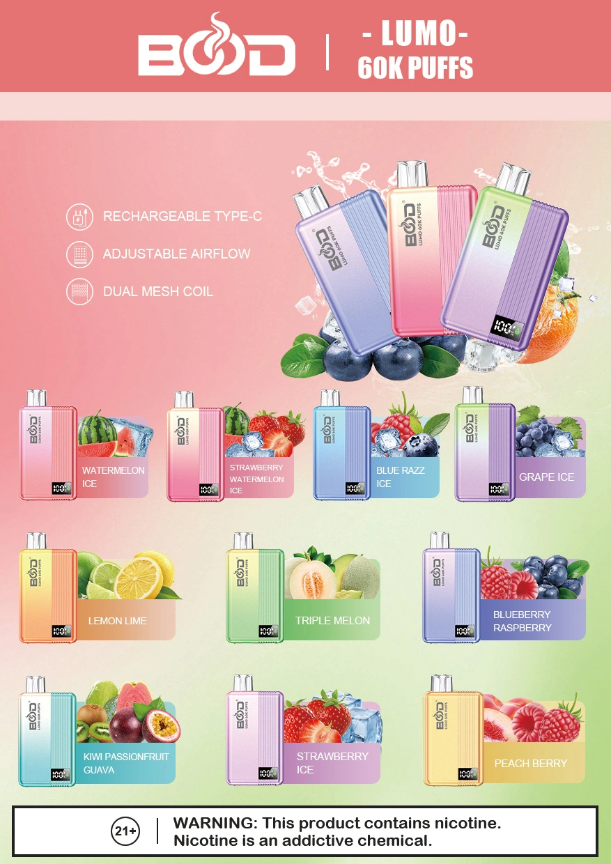 BOOD Lumo 60K Puffs 60000 Vape Desechable Venta al por Mayor Envío Gratis