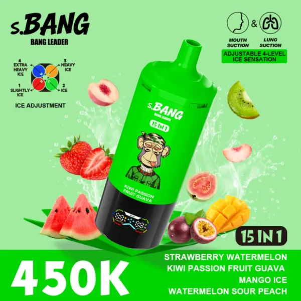 Bang Leader 450K Puffs 15 En 1 Cigarrillo Electrónico Desechable Multi Sabores Envío Gratuito