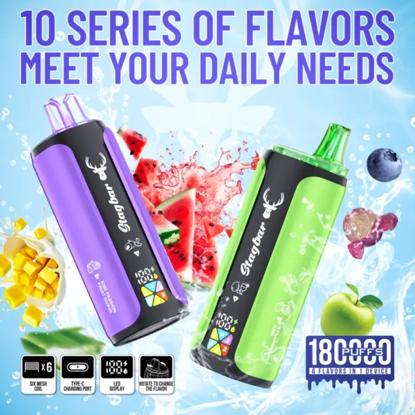 Almacén UE Stagbar 180k Puffs Vape Desechable 4 en 1 Venta al por Mayor Envío Gratis