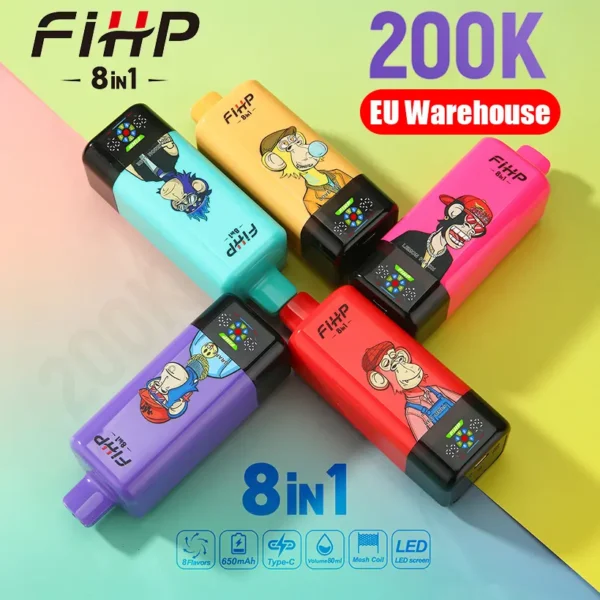 FIHP 200K Puffs 8 En 1 Cigarrillo Electrónico Desechable 200000 Envío Gratuito Almacén UE