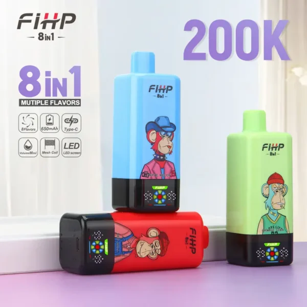 FIHP 200K Puffs 8 En 1 Cigarrillo Electrónico Desechable 200000 Envío Gratuito Almacén UE