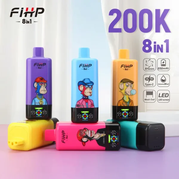 FIHP 200K Puffs 8 En 1 Cigarrillo Electrónico Desechable 200000 Envío Gratuito Almacén UE
