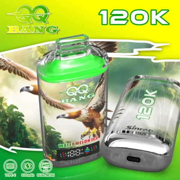 QQ Bang 120K Puffs Crystal Cigarrillo Electrónico Desechable Barato 120000 Envío Gratuito