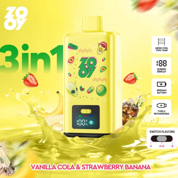 Zooy 150K Puffs 150000 Sabores Triples Vape Desechable 3 En 1 Venta Al Por Mayor Almacén De La UE