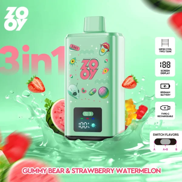 Zooy 150K Puffs 150000 Sabores Triples Vape Desechable 3 En 1 Venta Al Por Mayor Almacén De La UE