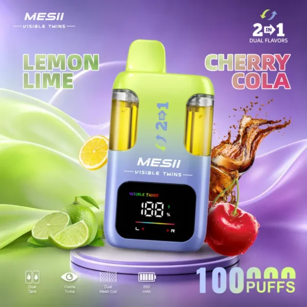 Mesii 100K Puffs Vaper Desechable Diseño Visible Twins 2 Sabores