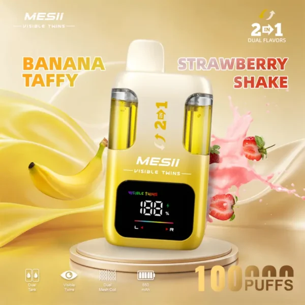Mesii 100K Puffs Vaper Desechable Diseño Visible Twins 2 Sabores