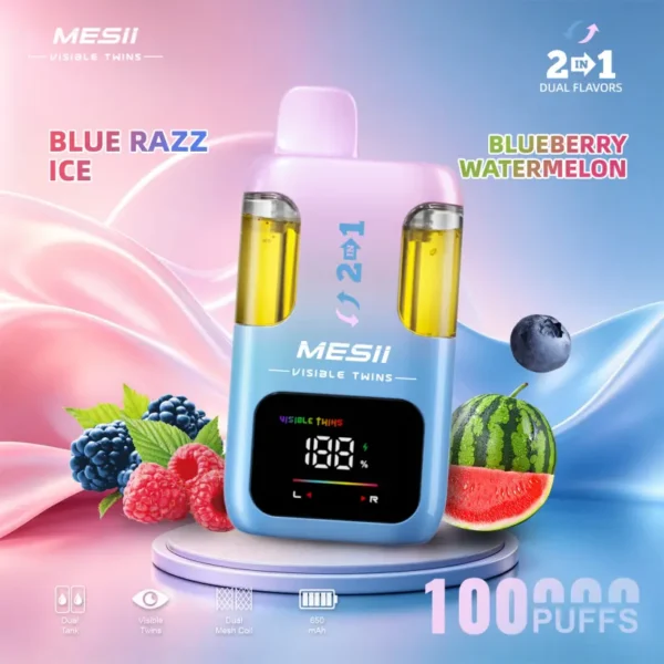 Mesii 100K Puffs Vaper Desechable Diseño Visible Twins 2 Sabores