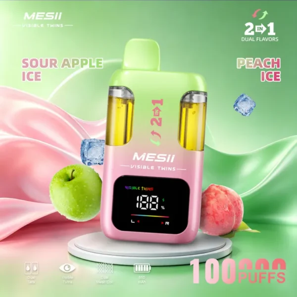 Mesii 100K Puffs Vaper Desechable Diseño Visible Twins 2 Sabores