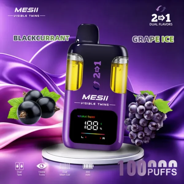Mesii 100K Puffs Vaper Desechable Diseño Visible Twins 2 Sabores