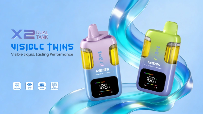Mesii 100K Puffs Vaper Desechable Diseño Visible Twins 2 Sabores