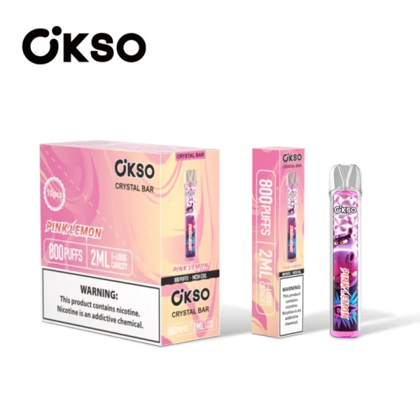 OKSO 800 Puffs Crystal Bar Vape Desechable Barato Venta Al Por Mayor Con 2ml E Liquid