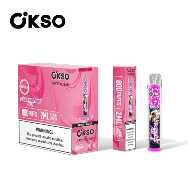 OKSO 800 Puffs Crystal Bar Vape Desechable Barato Venta Al Por Mayor Con 2ml E Liquid
