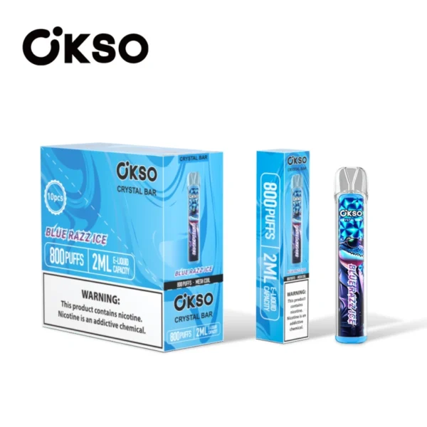 OKSO 800 Puffs Crystal Bar Vape Desechable Barato Venta Al Por Mayor Con 2ml E Liquid