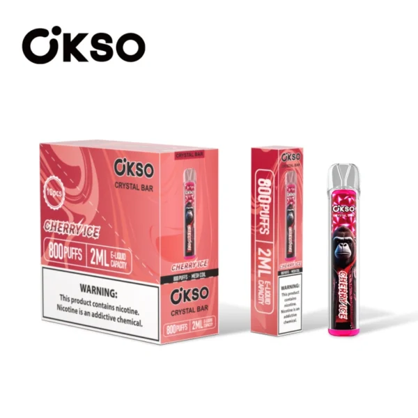 OKSO 800 Puffs Crystal Bar Vape Desechable Barato Venta Al Por Mayor Con 2ml E Liquid