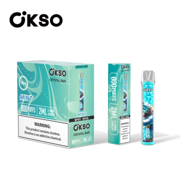 OKSO 800 Puffs Crystal Bar Vape Desechable Barato Venta Al Por Mayor Con 2ml E Liquid