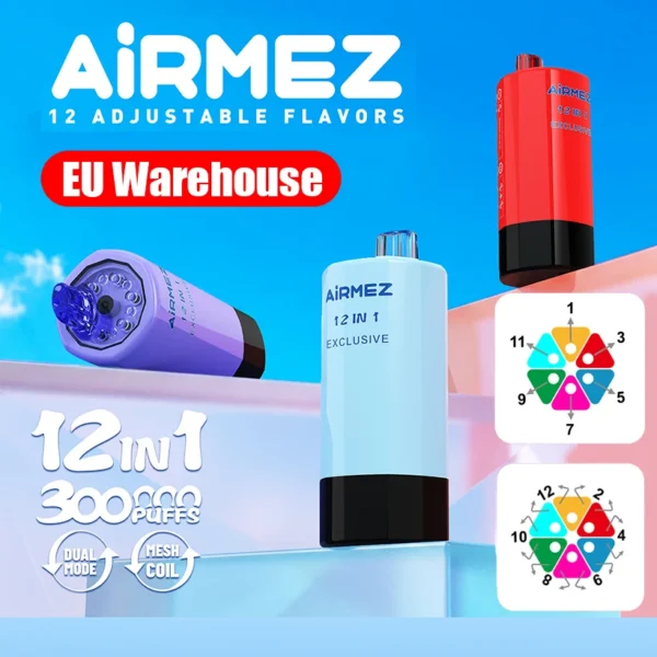 Airmez 300K Caladas 12 en 1 Vaper Desechable Almacén UE