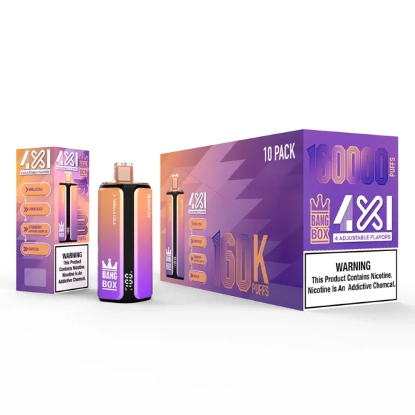 Bang Box 160K Caladas 4 en 1 Sabores Ajustables Vaper Desechable Tienda Envío Gratis