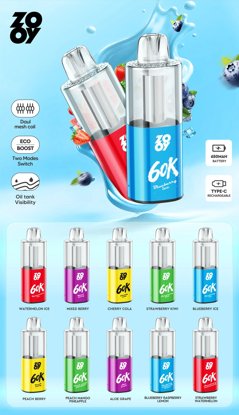 ZOOY 60K Caladas Crystal Vaper Desechable Almacén UE Envío Gratis