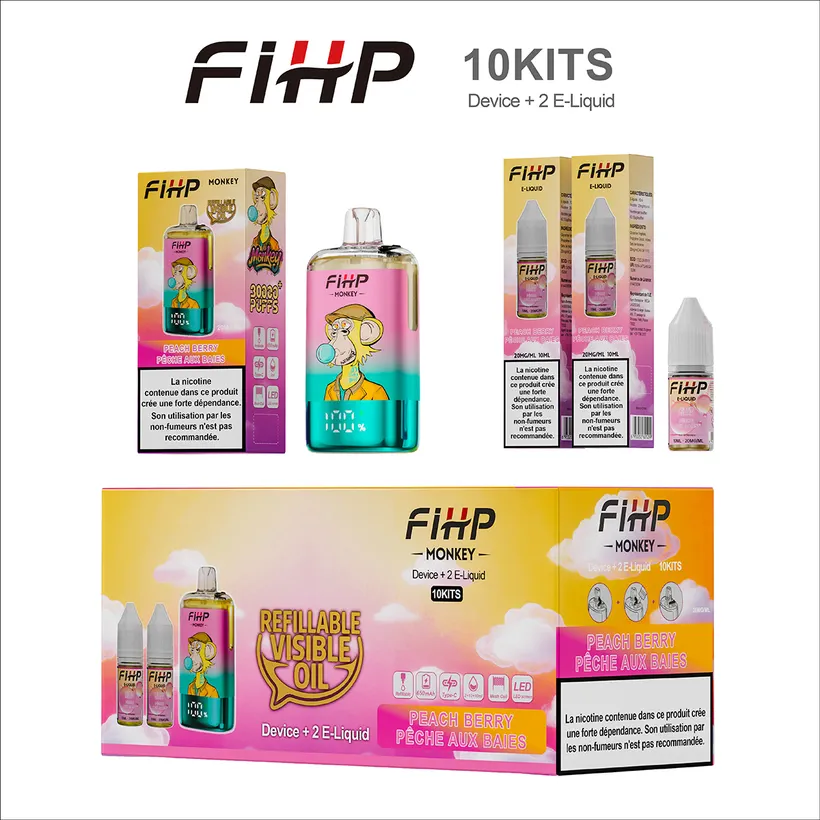 FIHP 30k Caladas 30000 Puff Monkey Refillable E Liquid Comprar Vape Cigarrillo Electrónico Desechable Almacén Europa 16 FIHP 30k Caladas 30000 Puff Monkey Refillable E Liquid