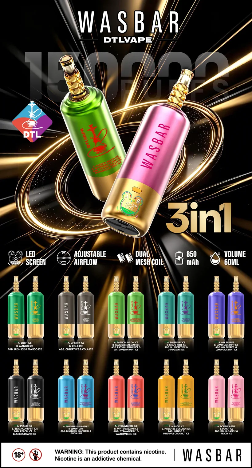Wasbar 150K Caladas Puff 3 in 1 DTL Vaping Comprar Vape Cigarrillo Electrónico Desechable Almacén Europa 16 Wasbar 150K Caladas Puff 3 in 1 DTL Vaping Comprar Vape