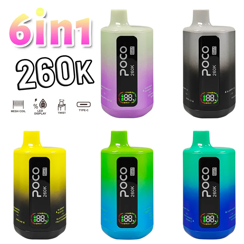 POCO 260K Caladas Puff 6 in 1 Comprar Vape Cigarrillo Electrónico Desechable almacén Europa 6 POCO 260K Caladas Puff 6 in 1 Comprar Vape