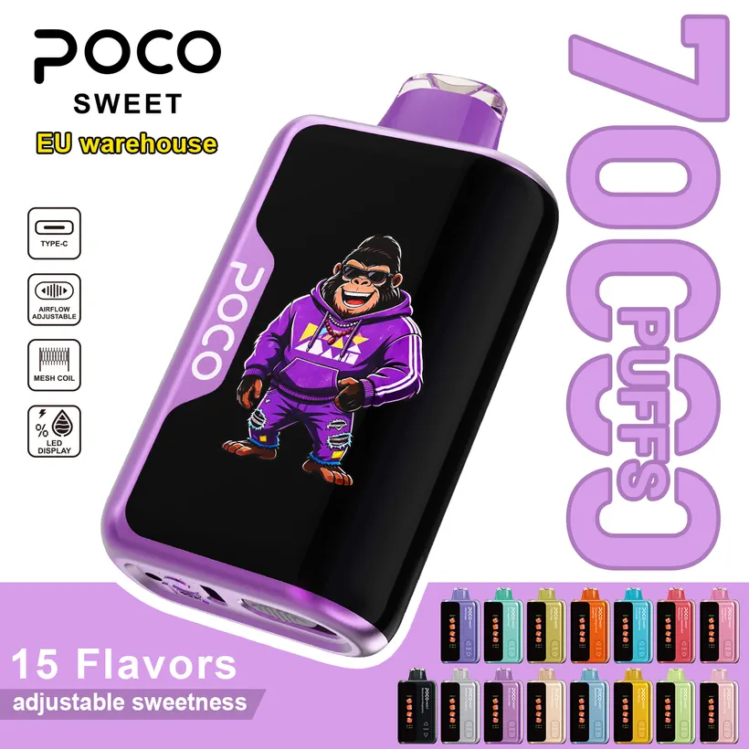 POCO 70K Caladas Puff Sweet Comprar Vape Cigarrillo Dulzor ajustable almacén Europa 8 POCO 70K Caladas Puff Sweet Comprar Vape