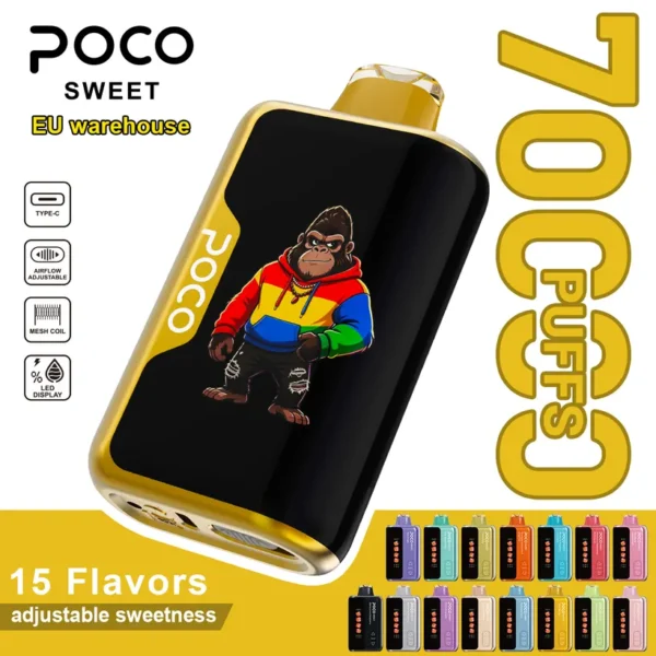 POCO 70K Caladas Puff Sweet Comprar Vape Cigarrillo Dulzor ajustable almacén Europa 14 POCO 70K Caladas Puff Sweet Comprar Vape