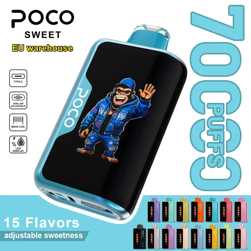 POCO 70K Caladas Puff Sweet Comprar Vape Cigarrillo Dulzor ajustable almacén Europa 6 POCO 70K Caladas Puff Sweet Comprar Vape